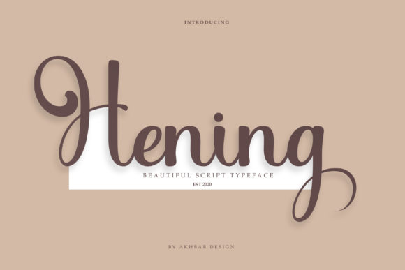 Hening Font: Elegant Script Handwritten Typeface for Small Business Branding